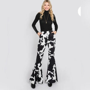 Jade by Jane Cow Print bell bottom pant size 2XL NWT